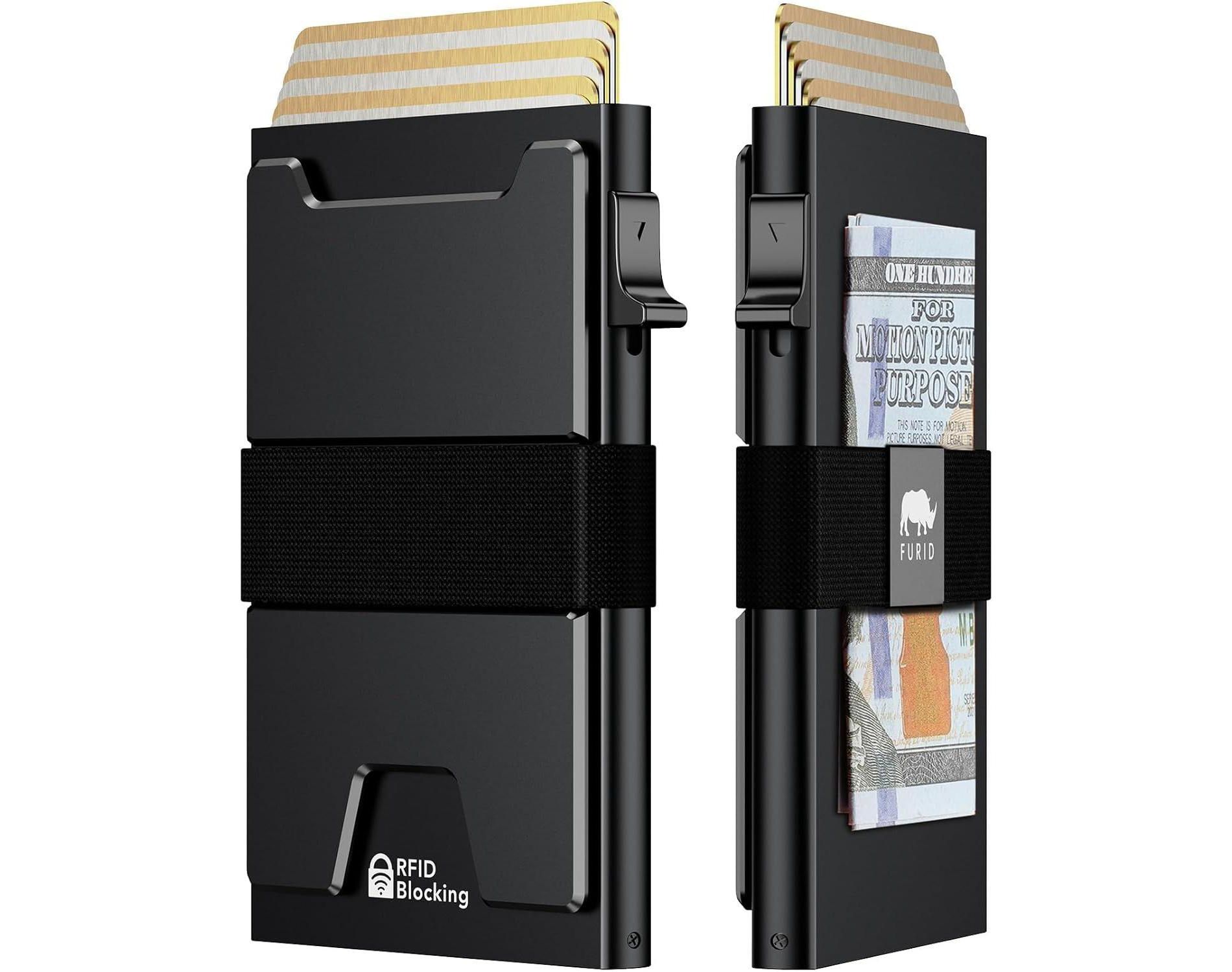 Maison Slim Minimalist Elastic Pop Up Wallet Aluminum RFID Card Holder