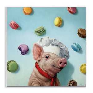 Stupell Industries Pig Chef with Playful Macarons, 12" x 12" - 1 of 4