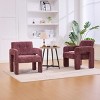 Set of 2 Accent Chair with Curved Armrests, Modern Chenille Upholstered Lounge Chair, Single Armchair for Living Room, Office-Koiai - 3 of 4