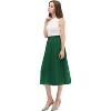 Women's High Waist Pleated A-Line Midi Skirt - Swing Flare Design Deep Green - 3 of 4