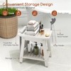 Costway Shower Bench Seat HIPS Shower Stool w/Handle Shower Head & Soap Holder - 4 of 4