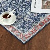 Vintage Detailed Floral Pattern Non Slip Washable Rug Thin Low Pile Indoor Carpet Fit for Living Room, Bathroom, Bedroom - 3 of 4