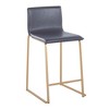 26" Faux Leather Contemporary Counter Stool with Metal Base and Footrest for Kitchen or Dining (Set of 2) - 2 of 4