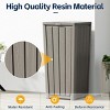 Syemin Outdoor Trash Cans Outdoor Trash Can with Tiered Lid, Lightweight Waste Bin, Waterproof Resin Garbage Can, Grey, 15.16"*15.55"*30.71" - 2 of 4