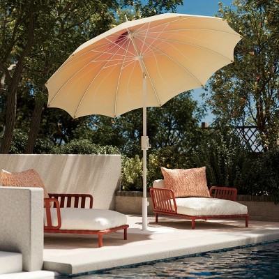 MOEPISY 9ft Pagoda Patio Umbrella, 360° Rotation, Push Button Tilt and Easy Crank