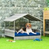 Skyzone Elevated Rattan Pet Cabana with Water-Resistant Cushion, Indoor/Outdoor Dark Blue Dog House - 2 of 4