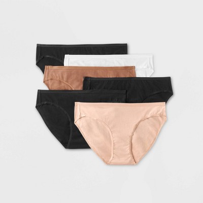 Women's 6pc Bikini Underwear - Auden™ Brown/Black/White XS
