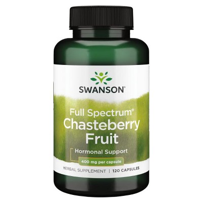 Swanson Chasteberry Fruit Capsules, 400 mg, 120 Count