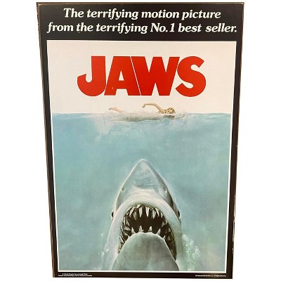 Silver Buffalo JAWS Movie Poster 13 x 19 Inch Printed Wood Wall Sign