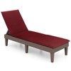 Tangkula 2PCS Patio Lounge Chair Recliner Chair w/ 3-Position Adjustable Backrest & Cushion Brown & Red - 3 of 4