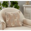 Saro Lifestyle Beaded + Embroidered Reindeer Pillow - Down Filled, 18" Square, Natural - 3 of 3
