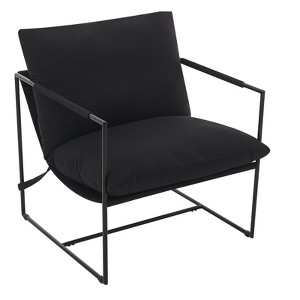 Sling Accent Chairs, Modern Accent Chair with Metal Frame, Cozy Reading Chair, Comfy Armchair with Shredded Foam Cushioning for Bedrooms - 1 of 4