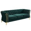 87.4'' Velvet Tufted Sofa with High-Density Foam, Gold Metal Legs and Diamond-Seam Armrest - 2 of 4