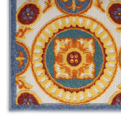 Multicolor Rectangular Synthetic Flat Woven Washable Rug 5'3" x 7'5"
