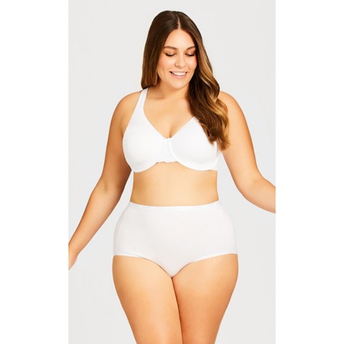 Women's Plus Size Basic Cotton Brief - White