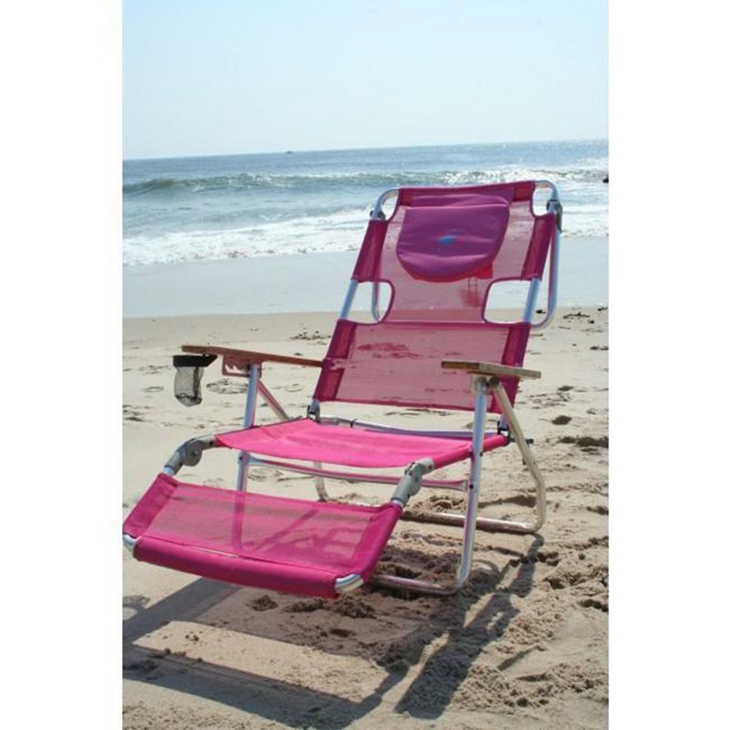 Ostrich Altitude 3N1 Lightweight Lawn Beach Reclining Lounge Chair with Footrest, Outdoor Furniture for Patio, Balcony, Backyard, or Porch, Pink, 2 of 7