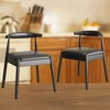 FONTOI Armchair Upholstered Chair Set of 2 with Solid Wood Legs,  Mid-Century Modern Accent Stools Set of 2 for Kitchen, Black, 22.8"*30.3"*22 - 4 of 4