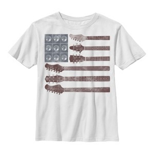 Boy's Lost Gods American Flag Guitar T-Shirt - 1 of 4