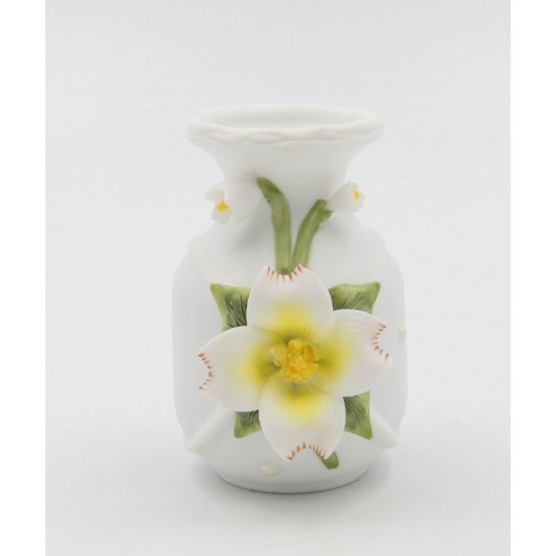 Kevins Gift Shoppe Ceramic Mini Vase with White Flower, 1 of 5