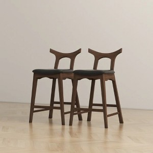 Gulches Black Bar Dining Chairs - Set of 2 for Timeless Elegance - 1 of 4