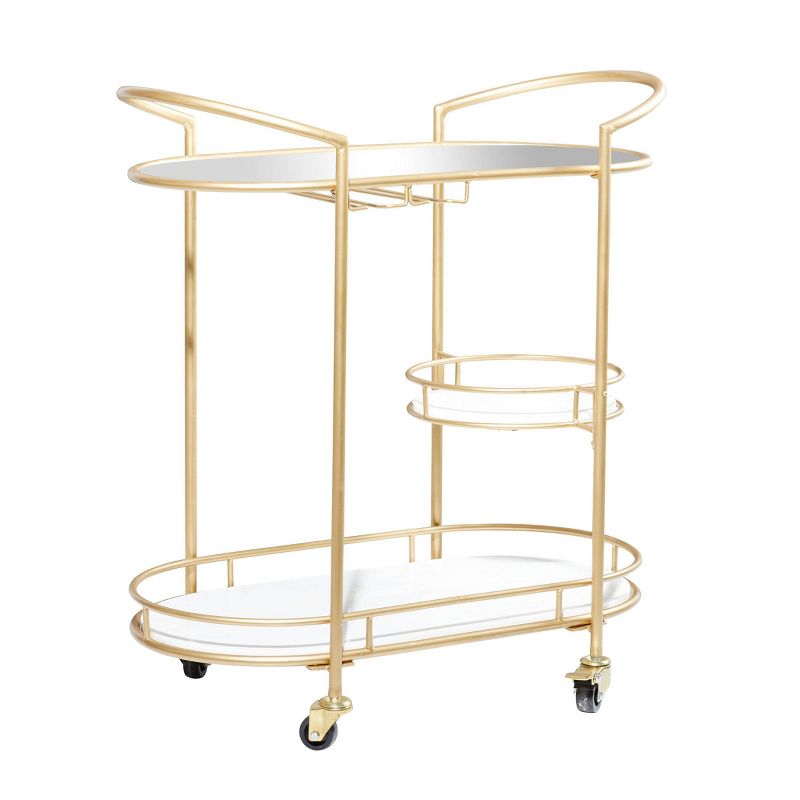 Contemporary Iron Bar Cart Gold - Olivia &#38; May, 3 of 20
