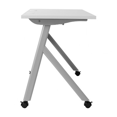 Gray Laminate Flip Top Training Table with Metal Frame
