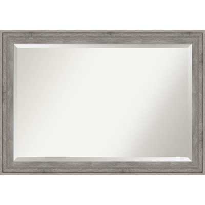 Regis Barnwood Framed Bathroom Vanity Wall Mirror Gray - Amanti Art