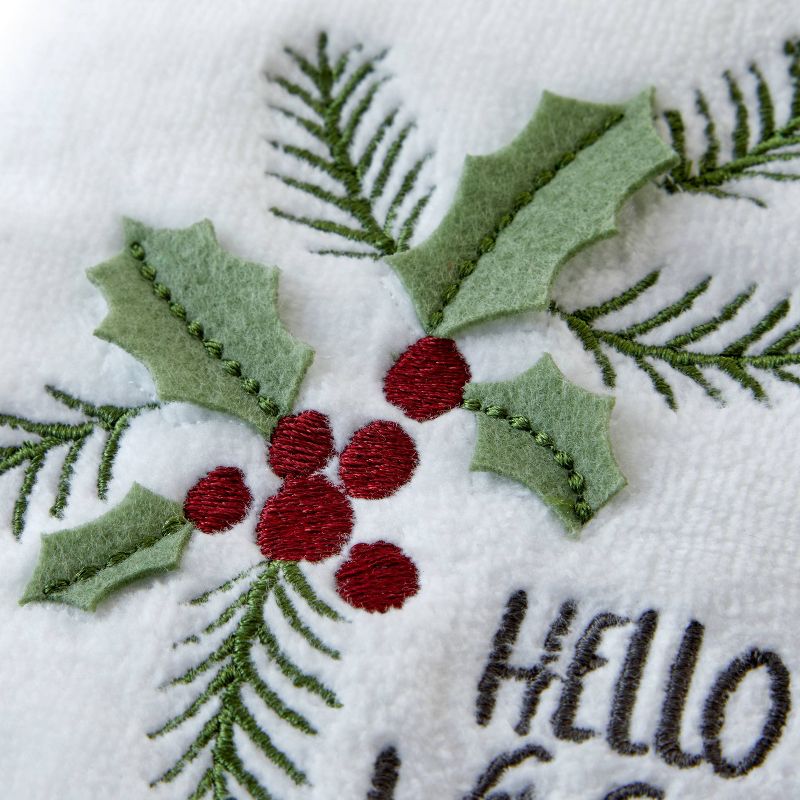2pc Hello Winter Holly Hand Towel Set - SKL Home, 3 of 9