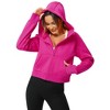 Women's Pullover Hoodie with Thumb Holes Long Sleeve Solid Zipper Tops for Women With Pocket - 3 of 4