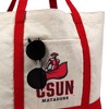 California State University Northridge Primary Logo Canvas Tote Bag With External Pocket, Reusable Shoulder Bag for Shopping, Beach, Red - 2 of 4