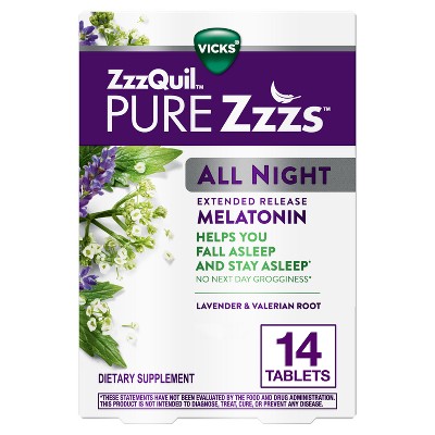 Pure Zzzs All Night Extended Release Melatonin Tablets - 14ct : Target