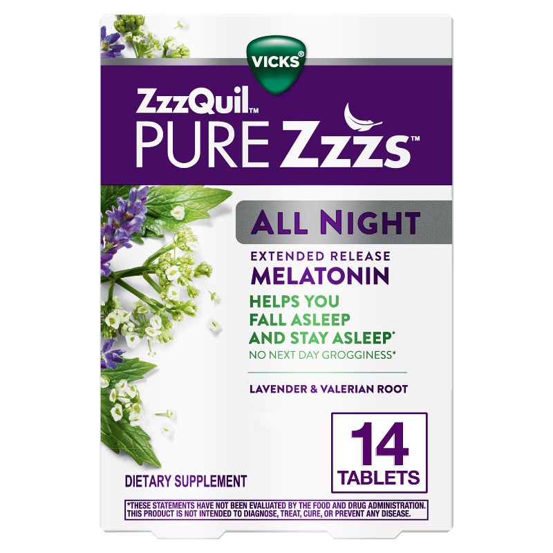 Pure Zzzs All Night Extended Release Melatonin Tablets - 14ct, 1 of 16