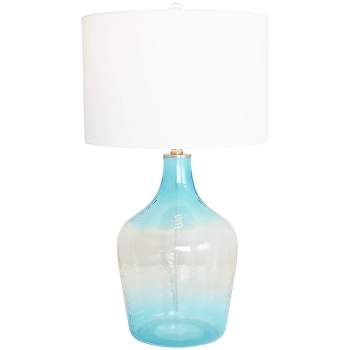 28"x15" Glass Ombre Accent Lamp with Gold Accent Blue - Olivia & May