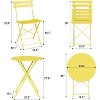 3-Piece Patio Bistro Set with Round Table & 2 Folding Chairs, for Balcony, Garden, Porch – Space-Saving Design (Flat Tube) - 4 of 4