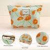 Unique Bargains Women's Floral Large Capacity Makeup Bag Orange Green 1 Pc - 3 of 4