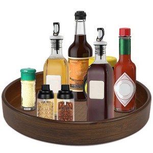LunaLulinlk Wood Lazy Susan Organizer Round Turntable Rotatable, Practical Kitchen Turntable Organizer for Centerpiece Table Spices Pantry - 1 of 4