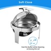 WhizMax 6.8 Quart Roll Top Chafing Dish Buffet Set with Visible Window, Round Stainless Steel Set - 3 of 4