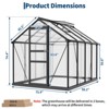 6*8FT Greenhouses for Outdoors,Walk-in Green House with Quick Setup Structure, Roof Vent, Push-Pull Lockable Door, for Garden Backyard, Patio, Lawn - 2 of 4