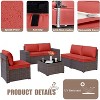 ALAULM 6 Pieces Patio Furniture Set, Rattan Wicker Outdoor Conversation Sets, Outdoor Furniture Sofa Set - 4 of 4