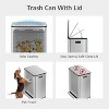 Kitchen Stainless Steel Trash Can, 16 Gallon/ 60L Dual Compartment Garbage Can with Soft Close Lid, Step On Waste Bin for Living Room, Office, Silver - 3 of 4