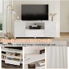 Jojoka Modern White Wood TV Console Table for TVs Up to 70", White - 4 of 4