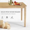 60" Farmhouse Dining Table with MDF Veneer Top & Solid Wood Legs,Classic White Washed Finish Table for Kitchen/Dining Room-The Pop Home - 3 of 4