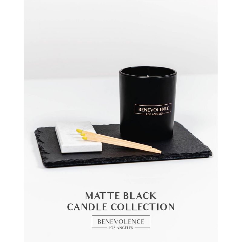 Benevolence LA Premium All Natural Soy Candles In Matte Black Glass Jar, 4 of 8