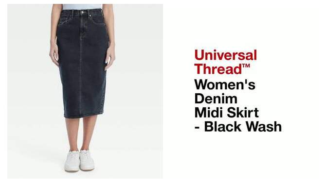 Women's High-Rise Denim Midi Skirt - Universal Thread™, 2 of 8, play video