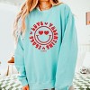 S.W.Smiley Peace Love Valentine Smiley - Women's Lightweight Garment Dyed Sweatshirt - 2 of 3