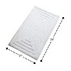 Knightsbridge Stylish And Comfortable All Season Traditional Racetrack Design Cotton Bath Rug, White - 2 of 4