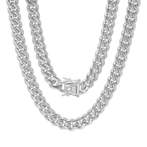 Steeltime Men's stainless steel Miami Cuban chain with box clasp - 1 of 4