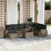 vidaXL Garden Sofa Set Grey PE rattan, powder-coated steel, tempered glass - 2 of 4