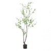 Maggift Artificial Plant Artificial Disc Leaf Tree Indoor Floor Greenery Potted Real Touch Decorative Black Pot, Green, 35.4"*35.4"*70.9" - 2 of 4