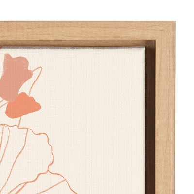 Natural Framed Tropical Hibiscus Floral Canvas Art, 18" x 24"